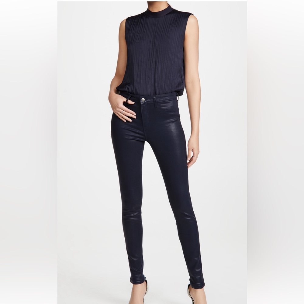 NWT L’AGENCE high rise coated denim jeans in style called Marguerite.